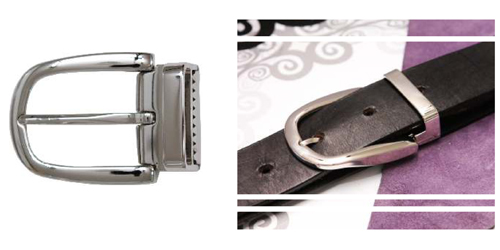 DV11725-35 mm niclel belt buckle with built in keeper and clamp